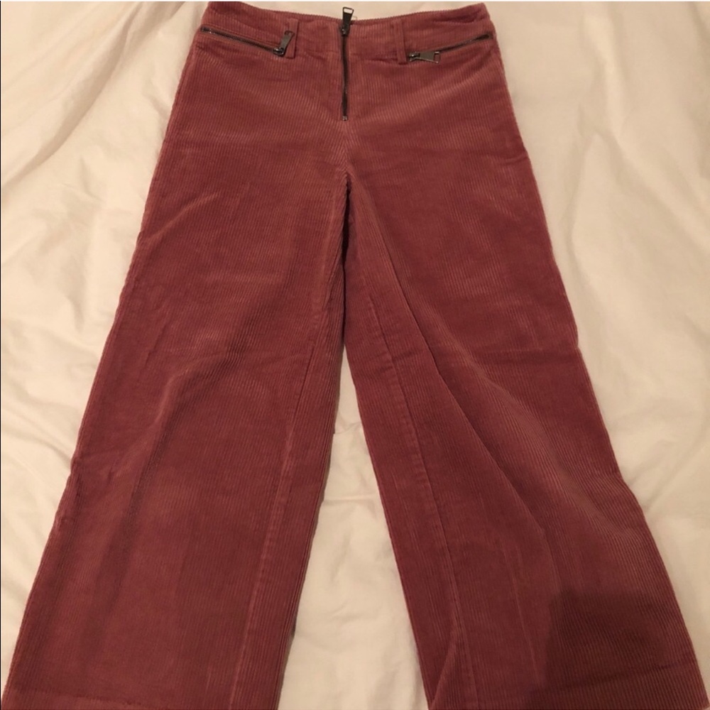 Zara Pink Corduroy Wide Leg Pants